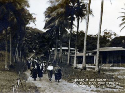 opening of dunk island resort1936 mrs bryce henry madam brassey mrs pollock mrs percy pease c morris family opening of dunk island resort1936 mrs bryce henry madam brassey mrs pollock mrs percy pease c morris family